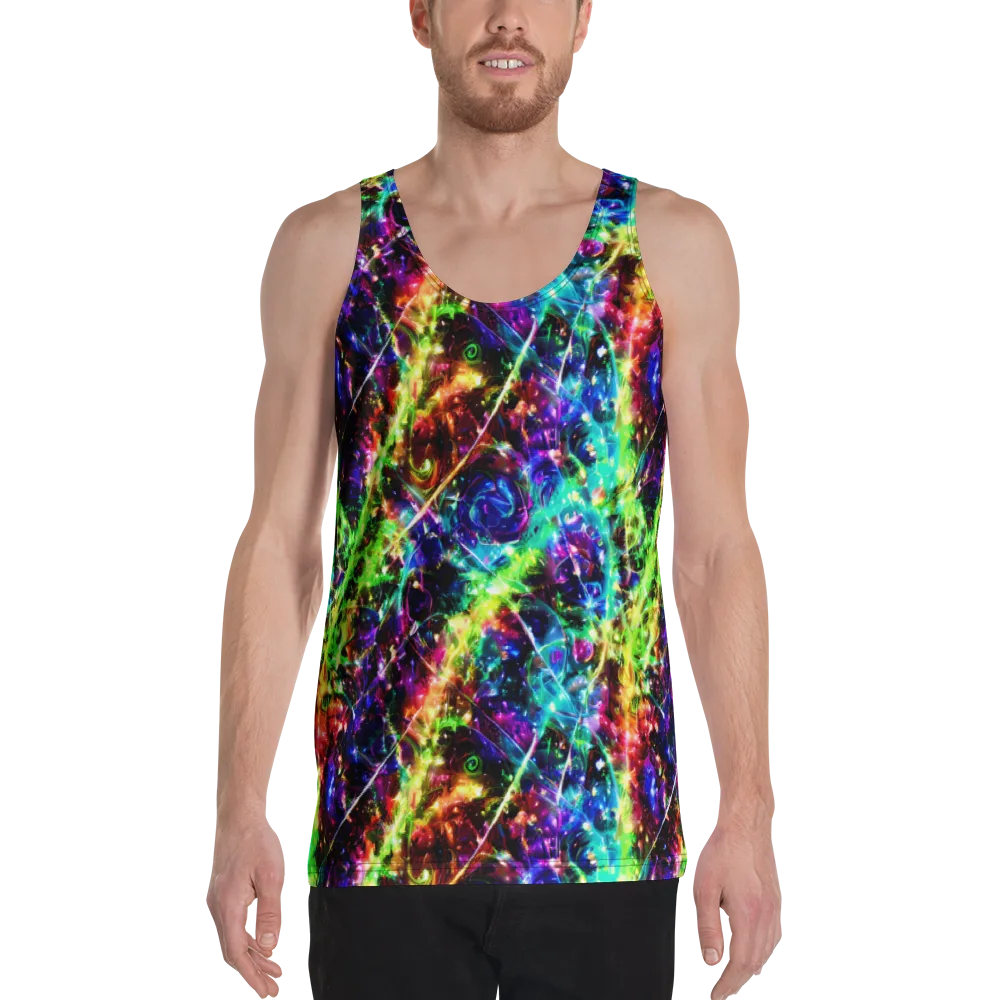 Electric Kaleidoscope on Men's Tank Top — Front