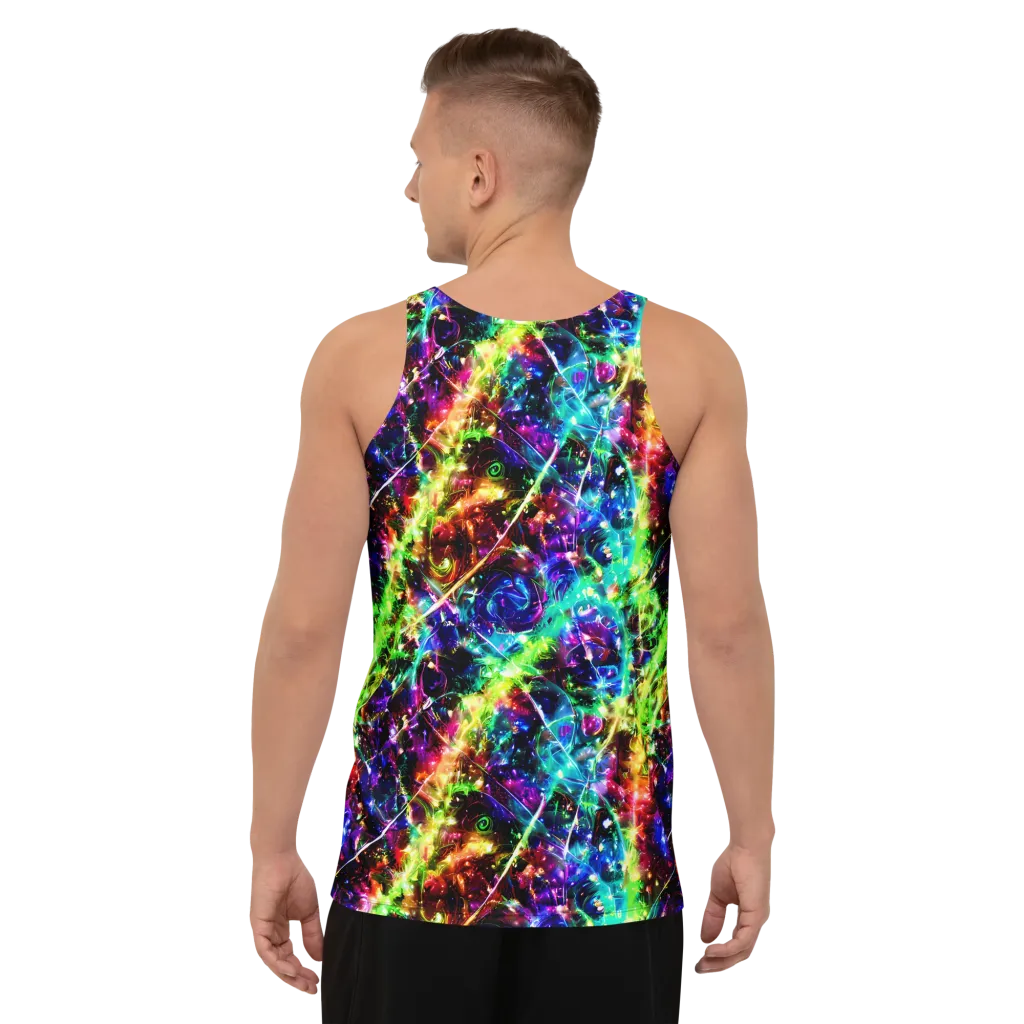 Electric Kaleidoscope on Men's Tank Top — Back