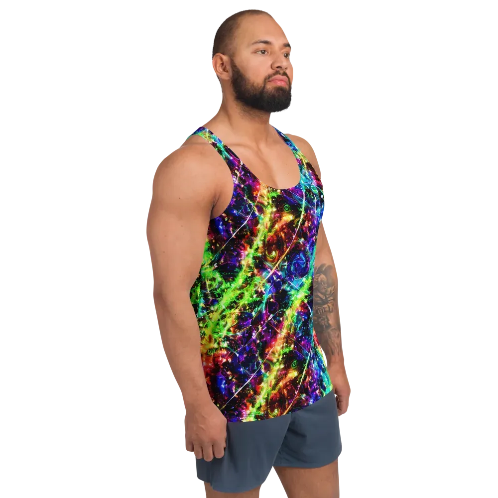 Electric Kaleidoscope on Men's Tank Top — Right Front