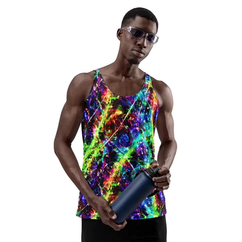 Electric Kaleidoscope on Men's Tank Top — Front