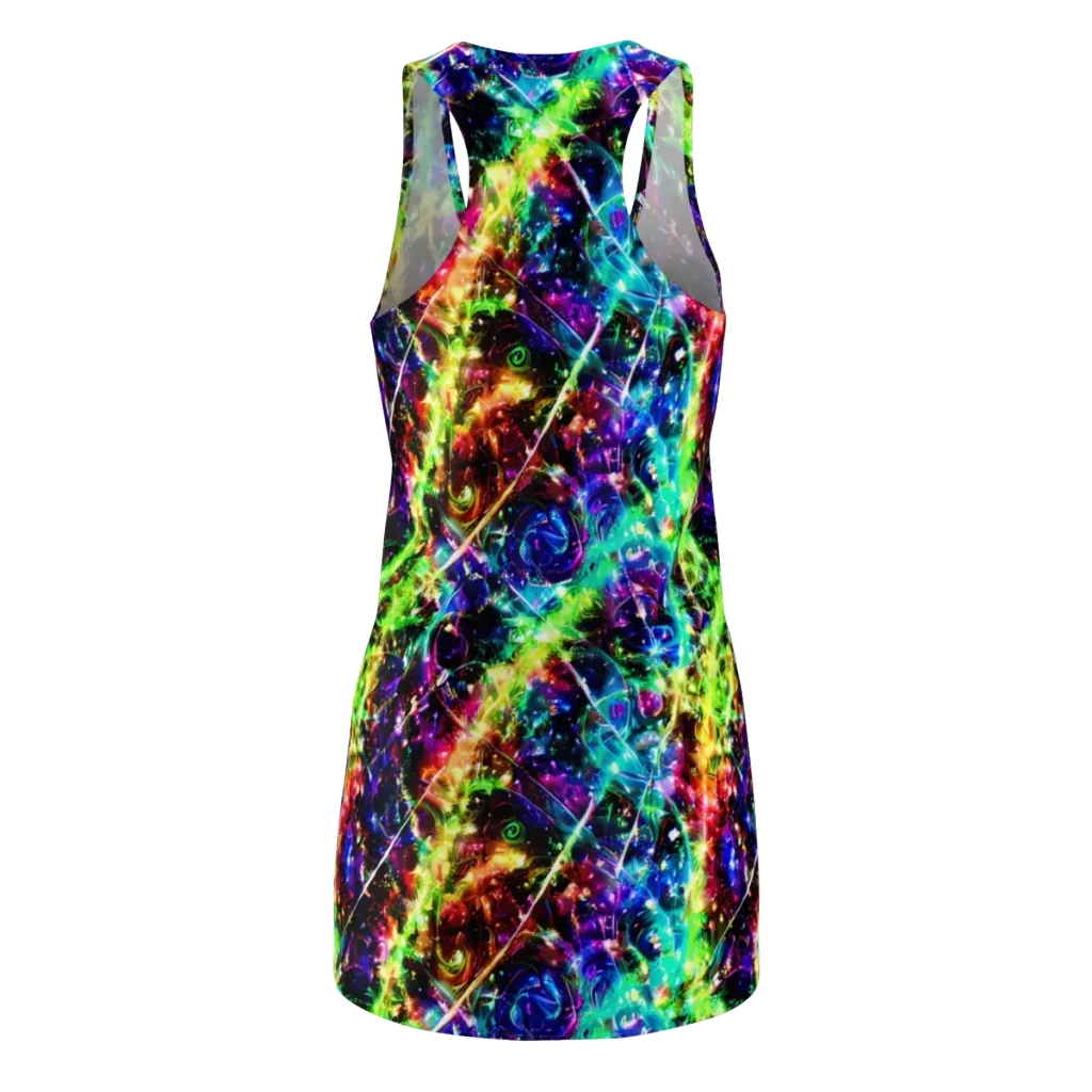 Electric Kaleidoscope on Racerback Dress — Back