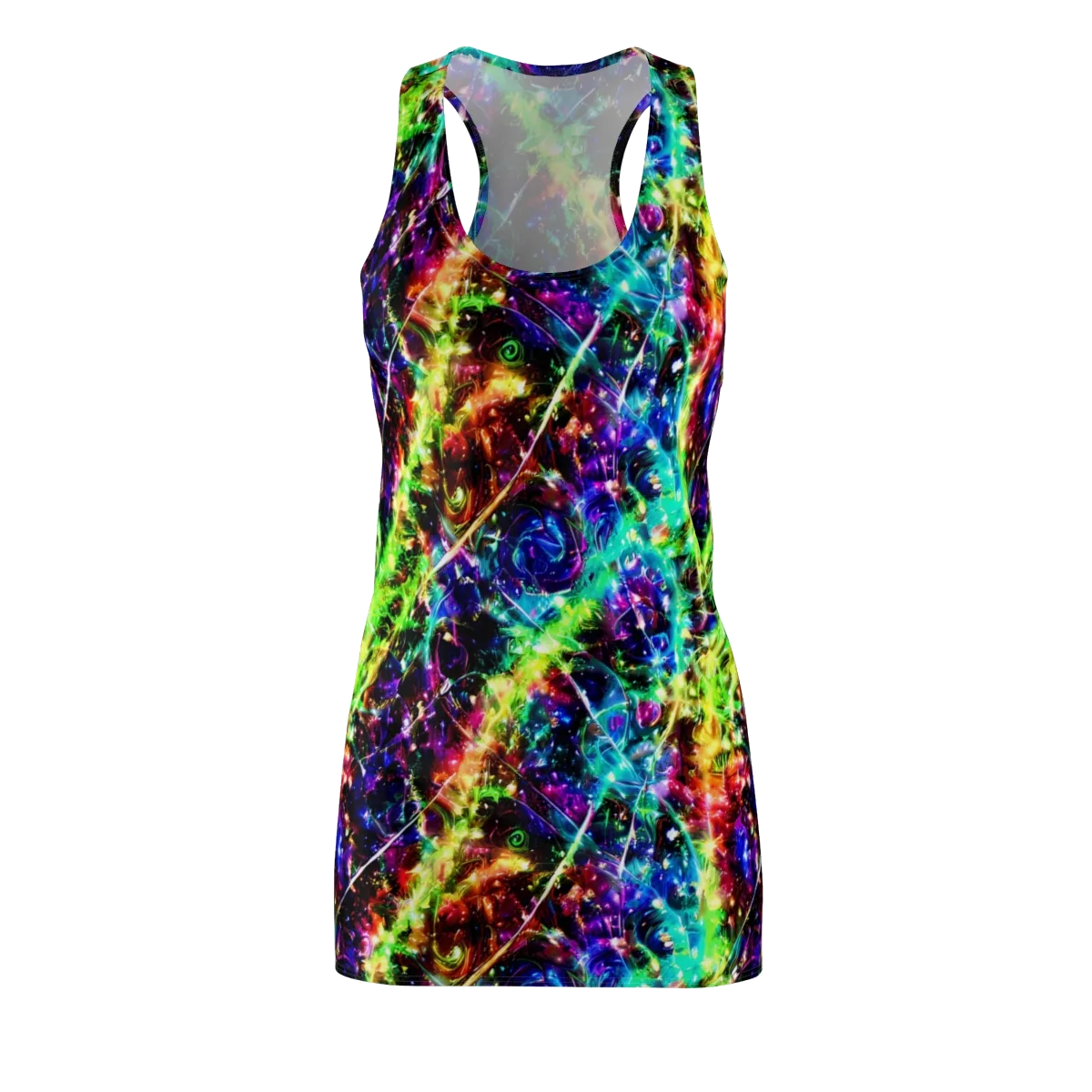 Electric Kaleidoscope on Racerback Dress — Front