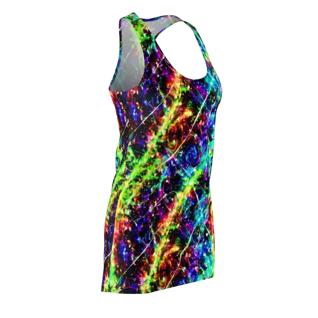Electric Kaleidoscope on Racerback Dress — Front Side