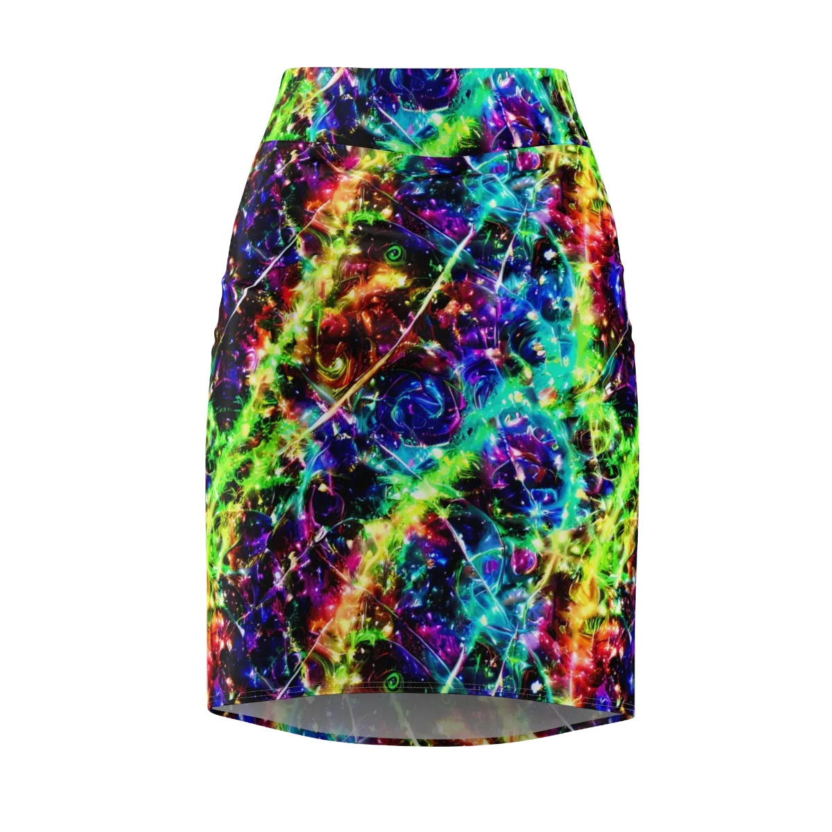 Electric Kaleidoscope on Pencil Skirt — Front