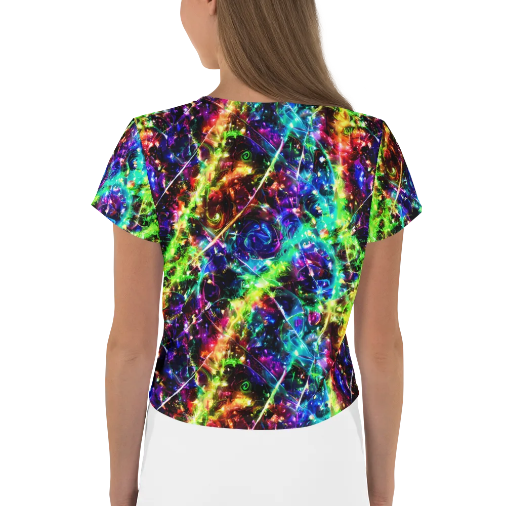Electric Kaleidoscope on Crop Tee — Back