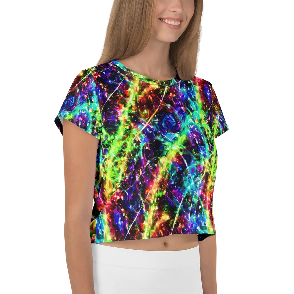 Electric Kaleidoscope on Crop Tee — Right