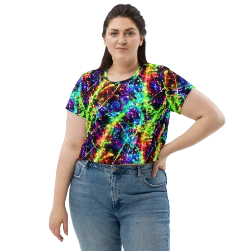 Electric Kaleidoscope on a Crop Tee