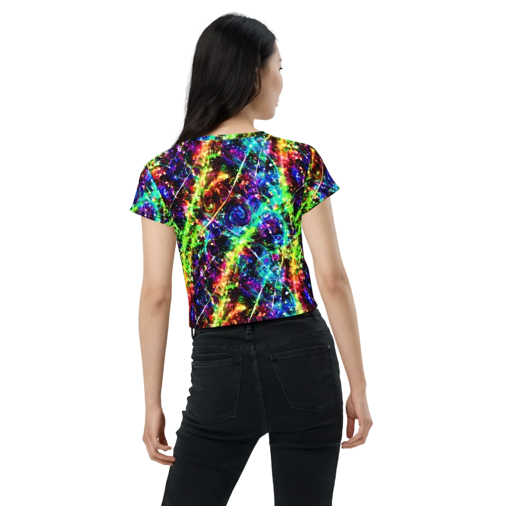 Electric Kaleidoscope on Crop Tee — Back