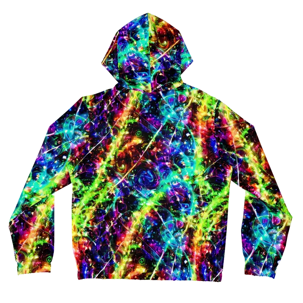 Electric Kaleidoscope on Women's Full-Zip Hoodie — Back