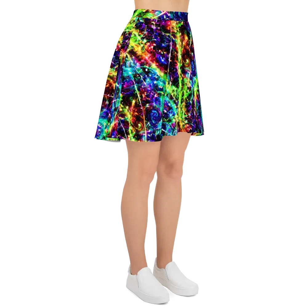 Electric Kaleidoscope on Skater Skirt — Right