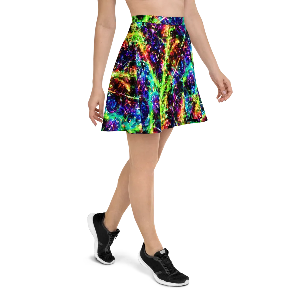 Electric Kaleidoscope on Skater Skirt — Right