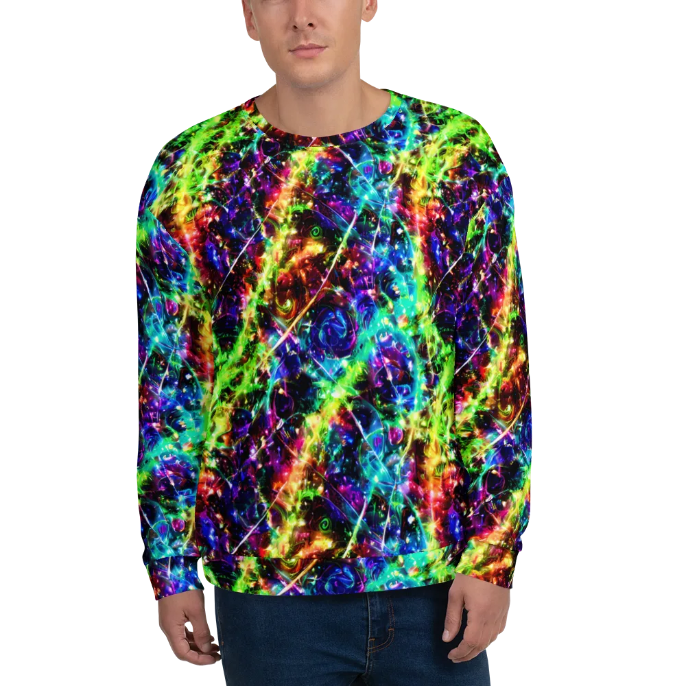Electric Kaleidoscope on Sweatshirt — Front