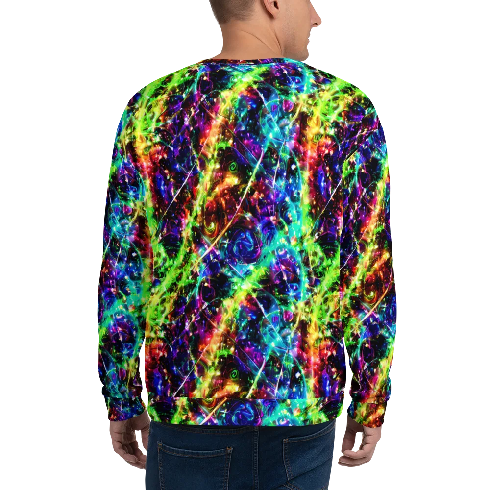 Electric Kaleidoscope on Sweatshirt — Back