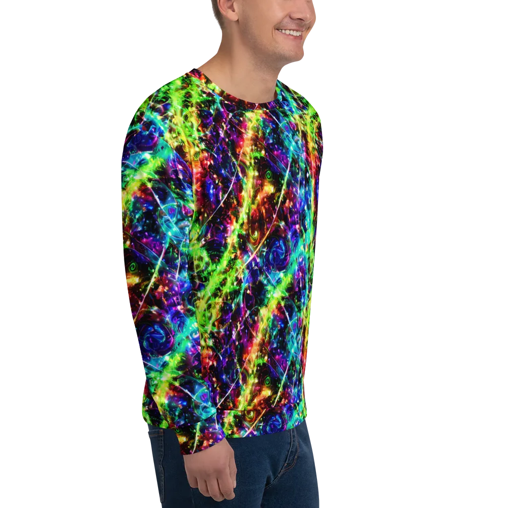 Electric Kaleidoscope on Sweatshirt — Right Front