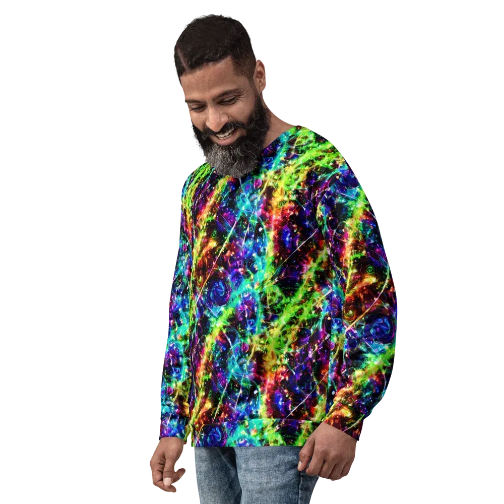 Electric Kaleidoscope on Sweatshirt — Left Front