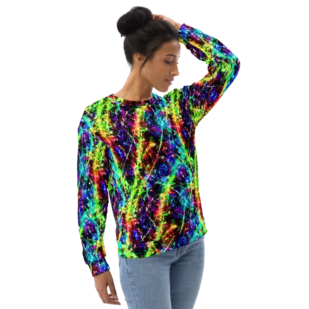 Electric Kaleidoscope on Sweatshirt — Right Front