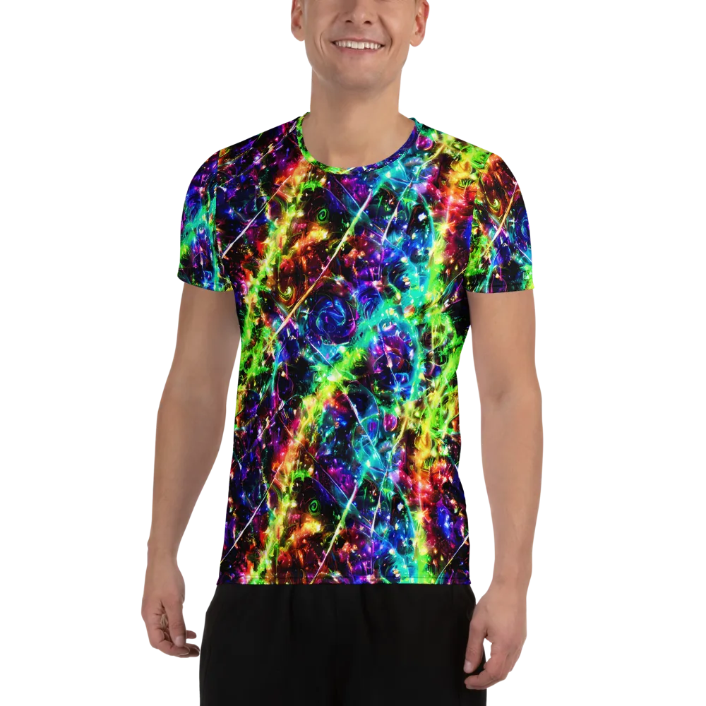 Electric Kaleidoscope on Men's Athletic T-Shirt — Front