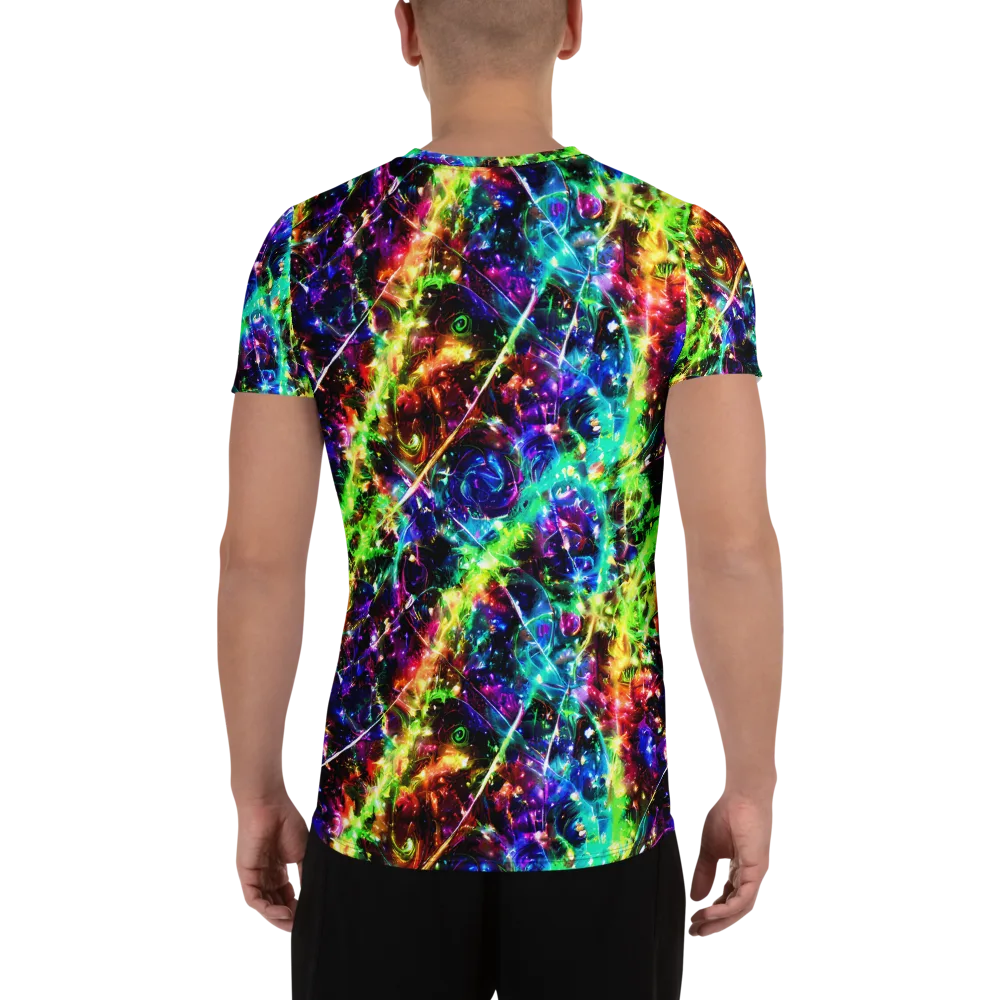 Electric Kaleidoscope on Men's Athletic T-Shirt — Back