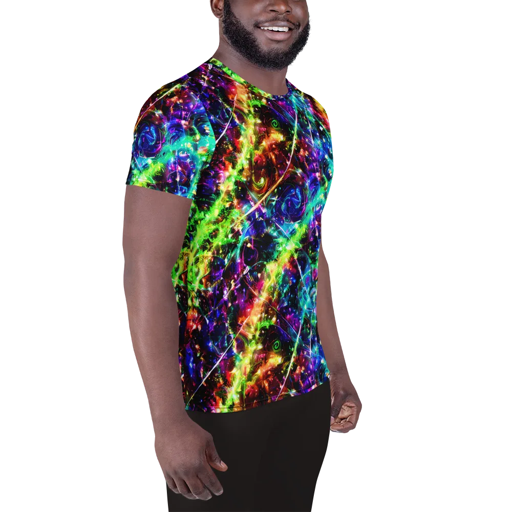 Electric Kaleidoscope on Men's Athletic T-Shirt — Right