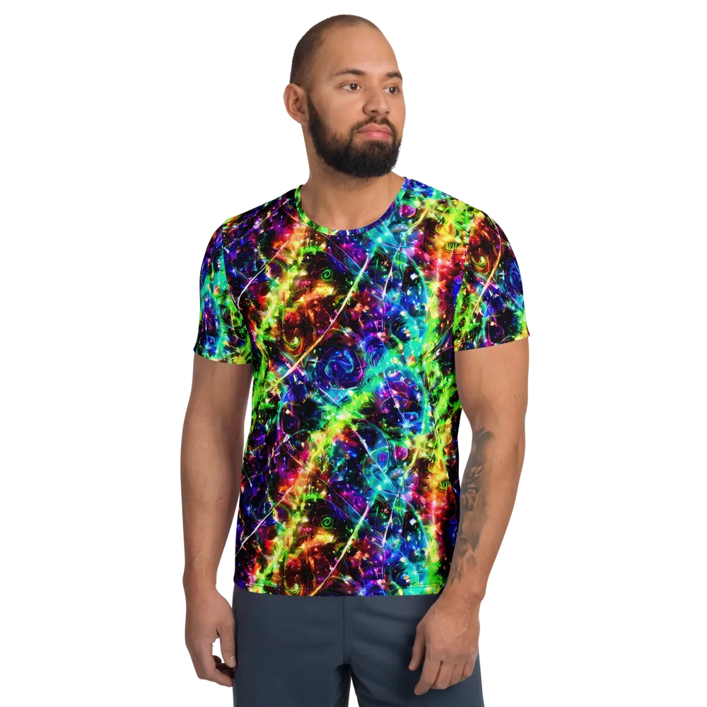 Electric Kaleidoscope on Men's Athletic T-Shirt — Front