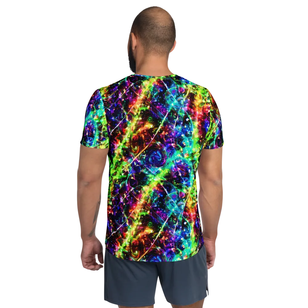 Electric Kaleidoscope on Men's Athletic T-Shirt — Back
