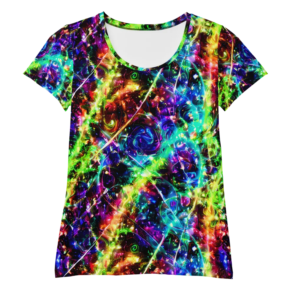 Electric Kaleidoscope on Women's Athletic T-Shirt — Front