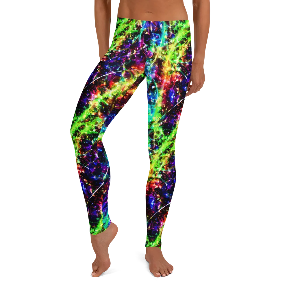 Electric Kaleidoscope on Leggings — Front