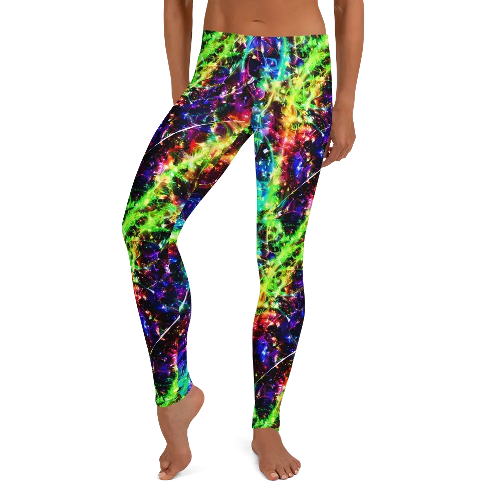Electric Kaleidoscope on Leggings — Front