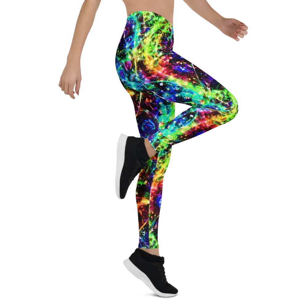Electric Kaleidoscope on Leggings — Right