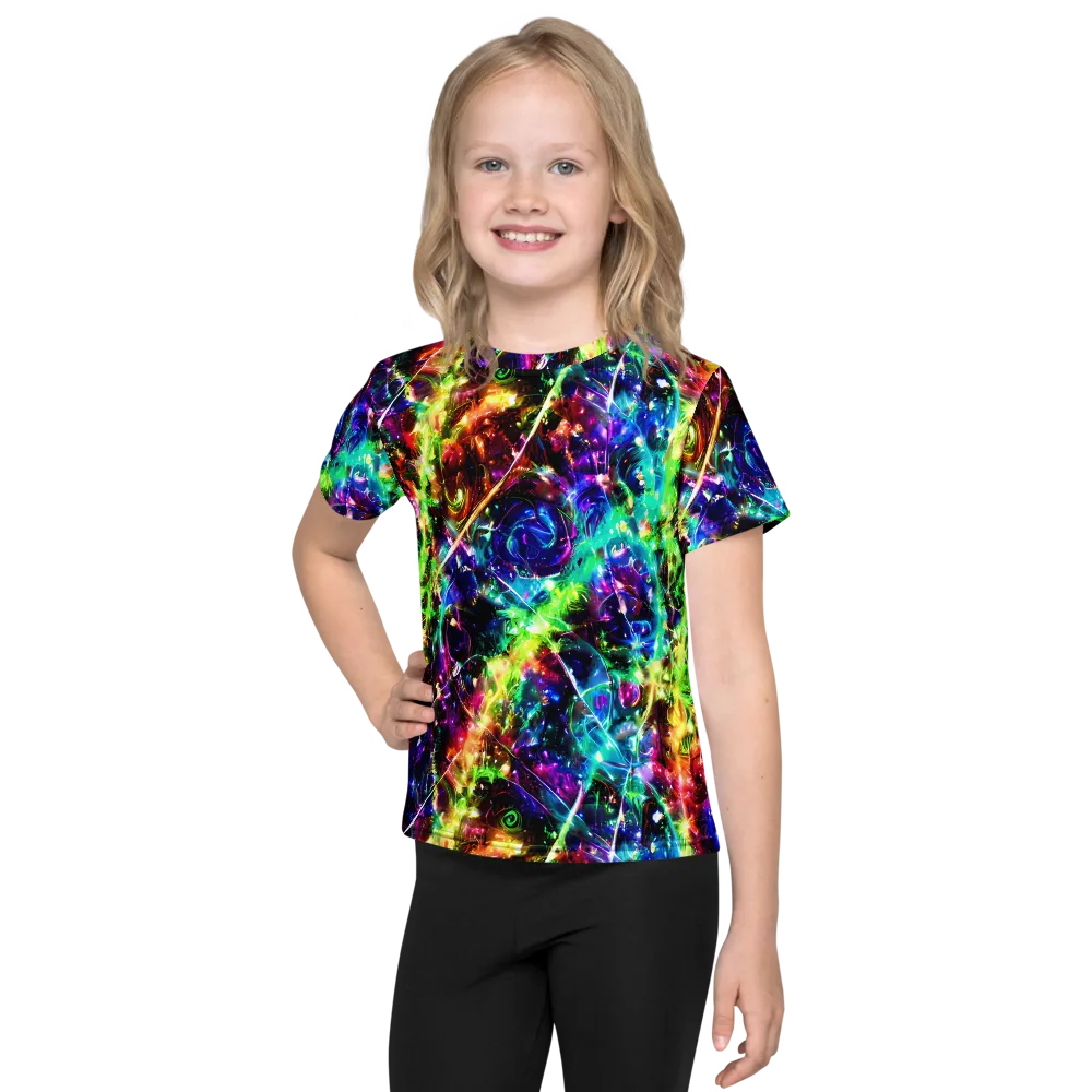 Electric Kaleidoscope on Kids Crew Neck T-Shirt — Front
