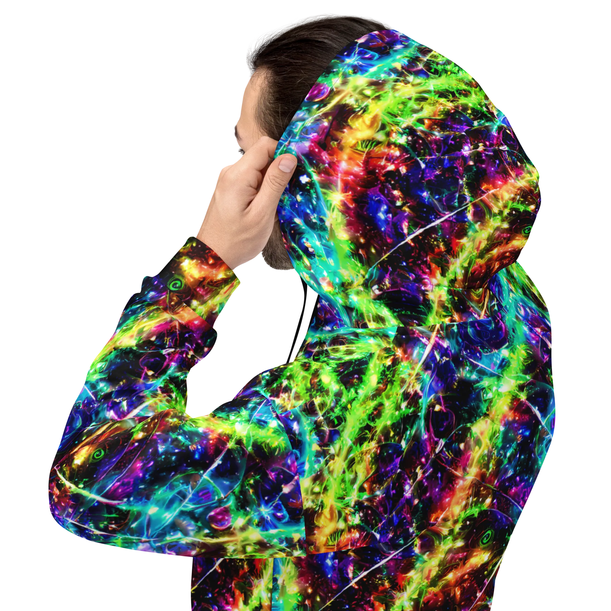 Electric Kaleidoscope on Hoodie — Back