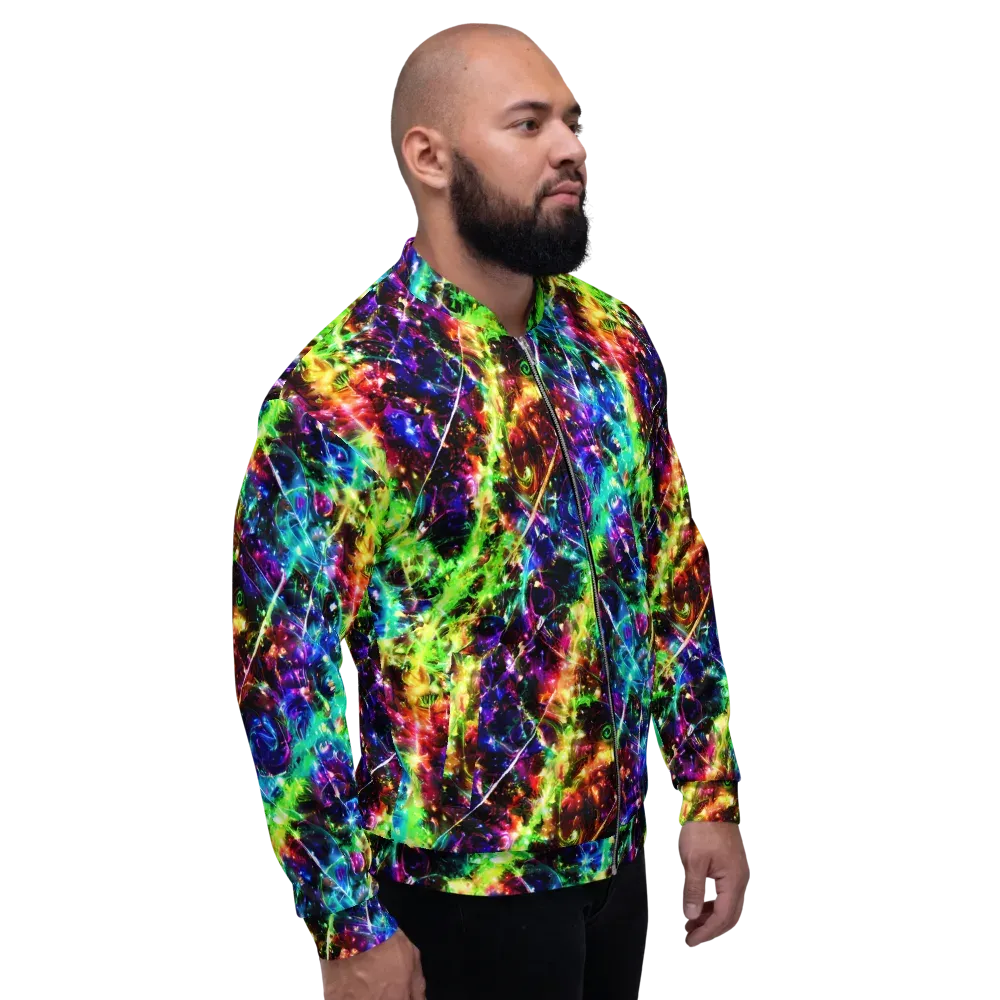 Electric Kaleidoscope on Bomber Jacket — Right
