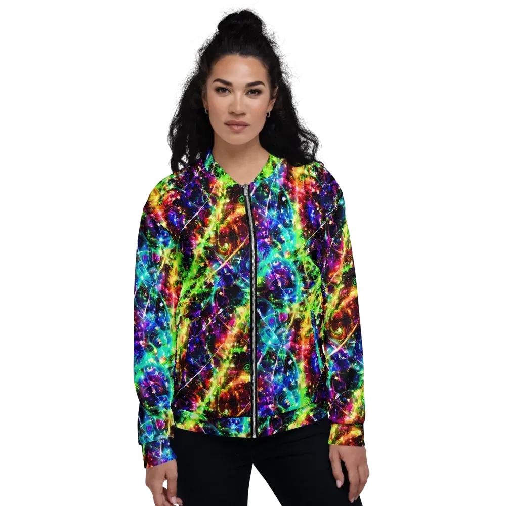 Electric Kaleidoscope on Bomber Jacket — Front