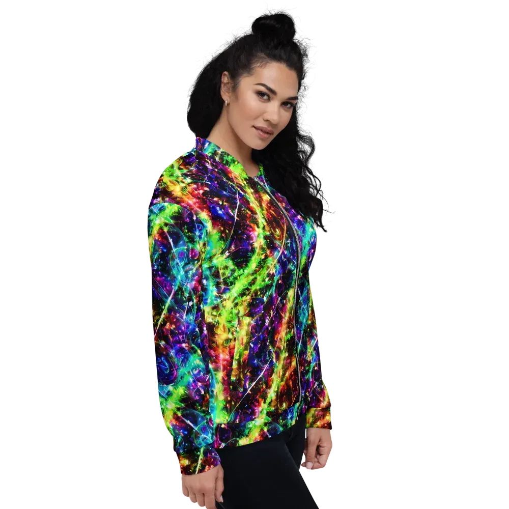 Electric Kaleidoscope on Bomber Jacket — Right