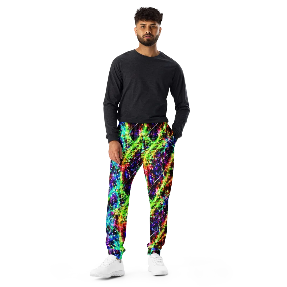 Electric Kaleidoscope on Men's Joggers — Front