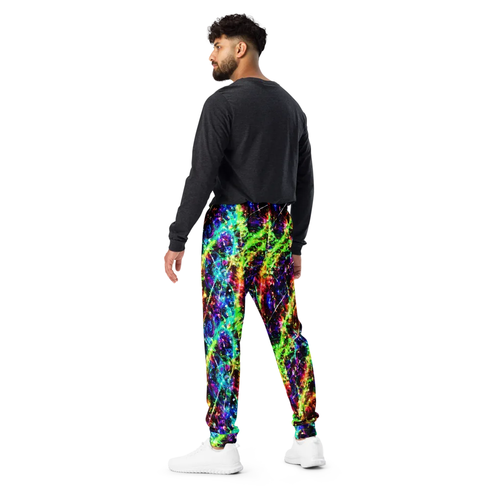 Electric Kaleidoscope on Men's Joggers — Back