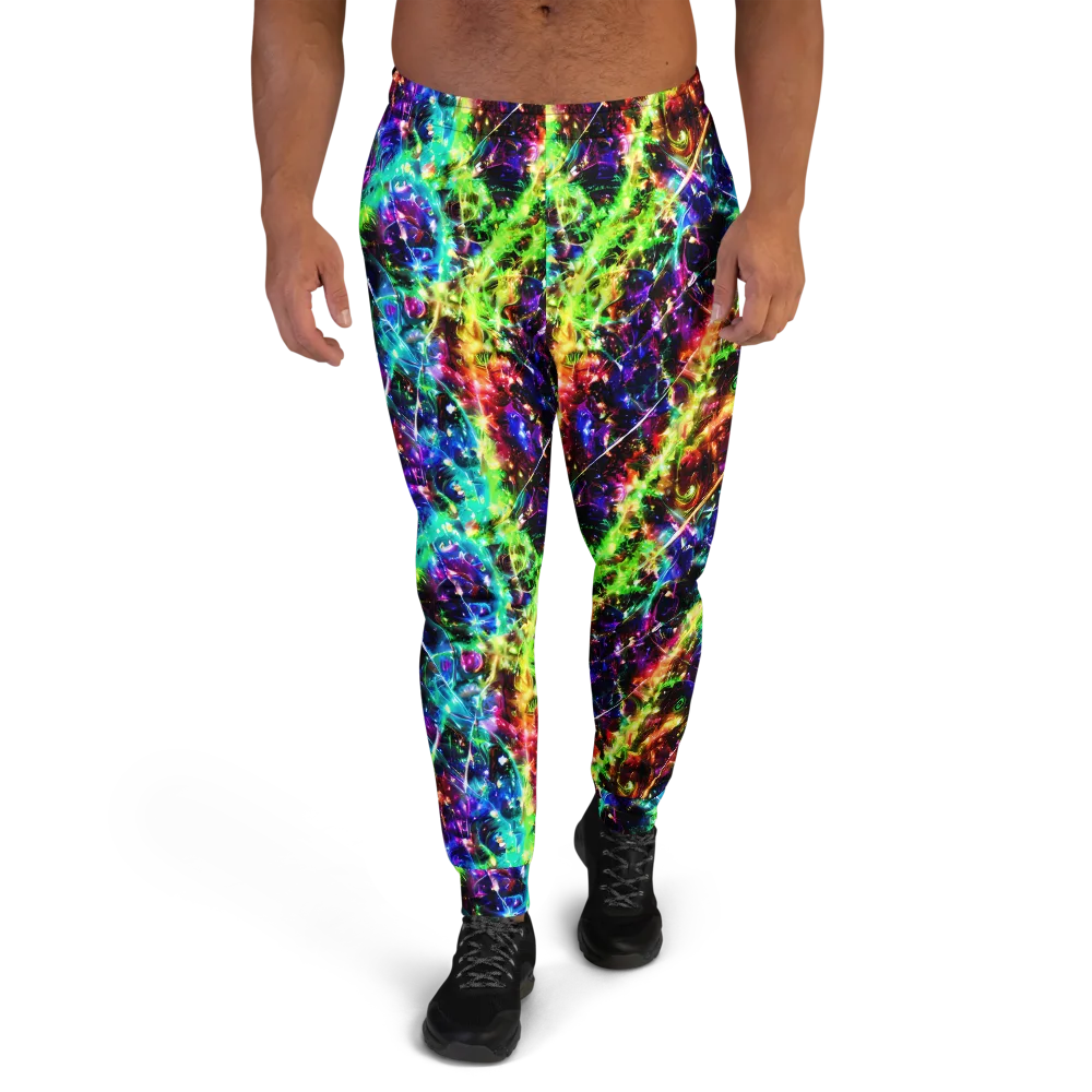 Electric Kaleidoscope on Men's Joggers — Front