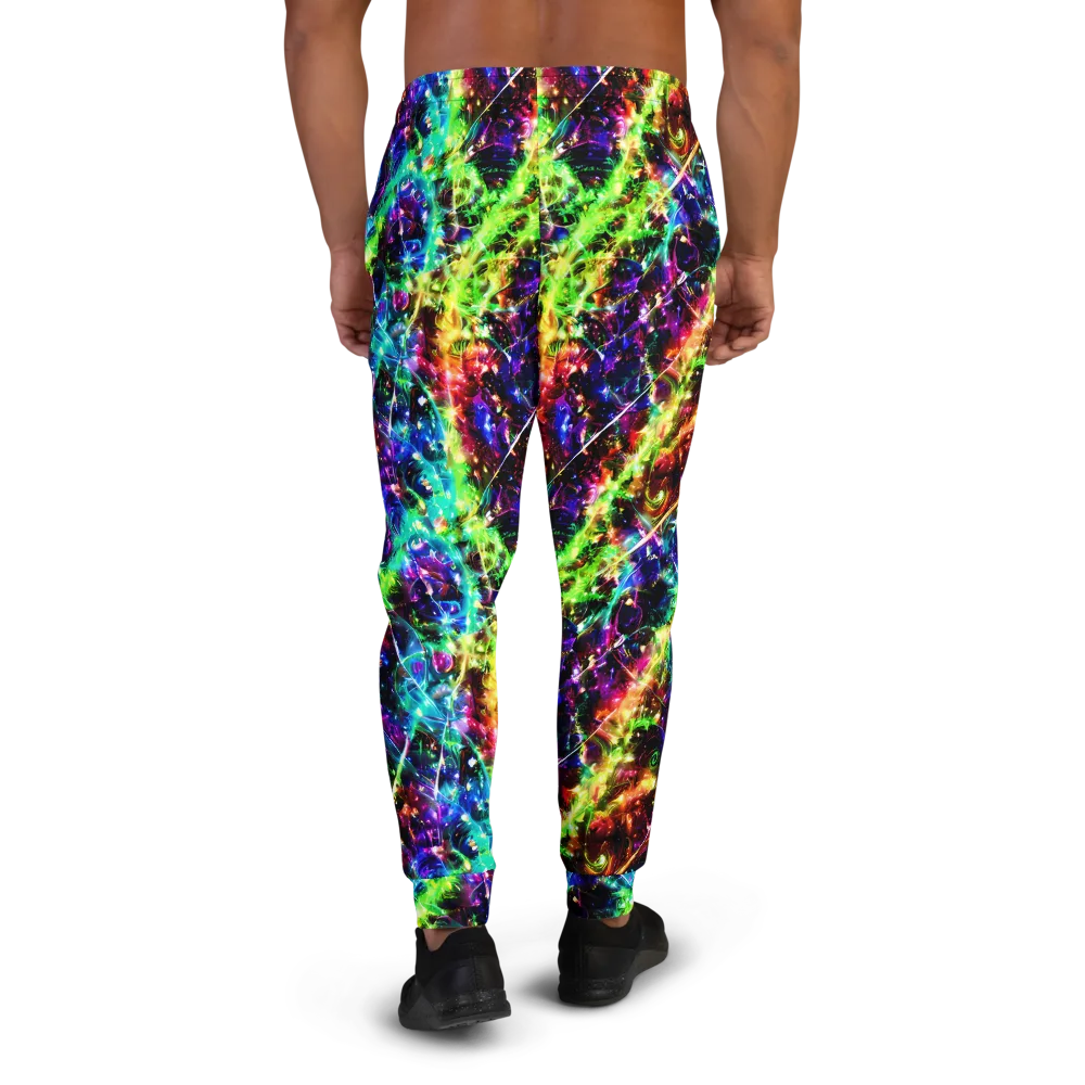 Electric Kaleidoscope on Men's Joggers — Back