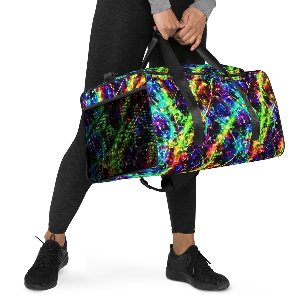 Electric Kaleidoscope on Duffle Bag — Right Front