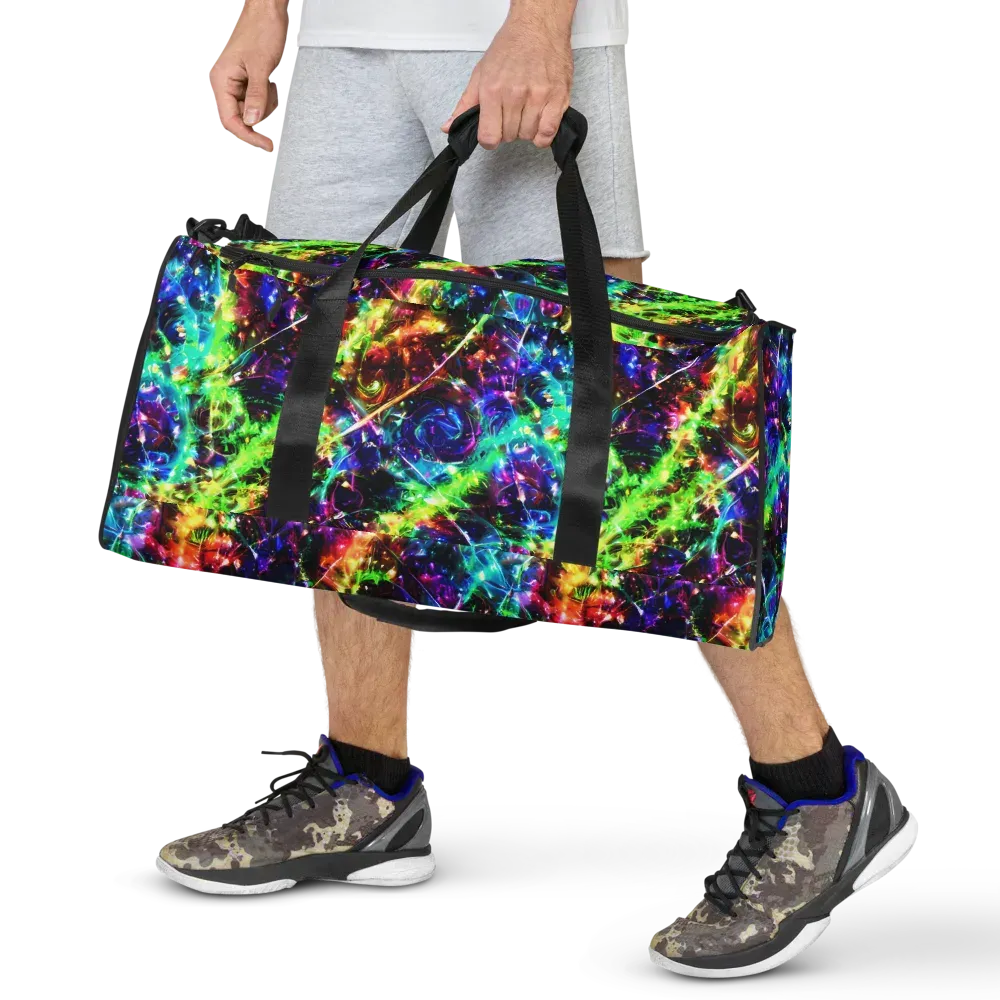 Electric Kaleidoscope on Duffle Bag — Front