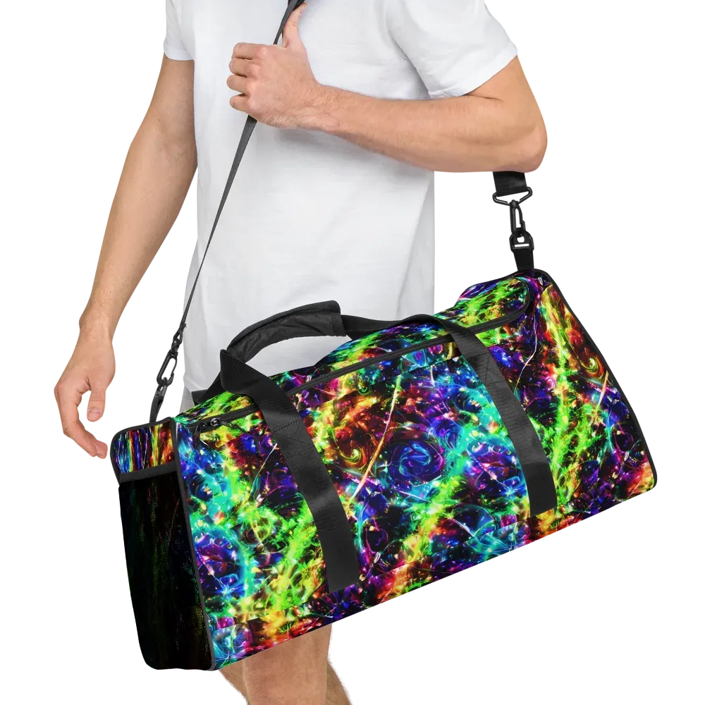 Electric Kaleidoscope on Duffle Bag — Right Front
