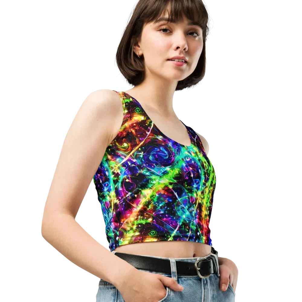 Electric Kaleidoscope on Crop Top — Right Front