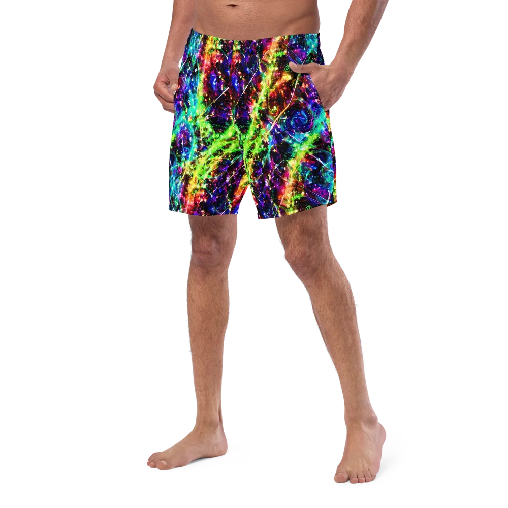 Electric Kaleidoscope on Swim Trunks — Left Front