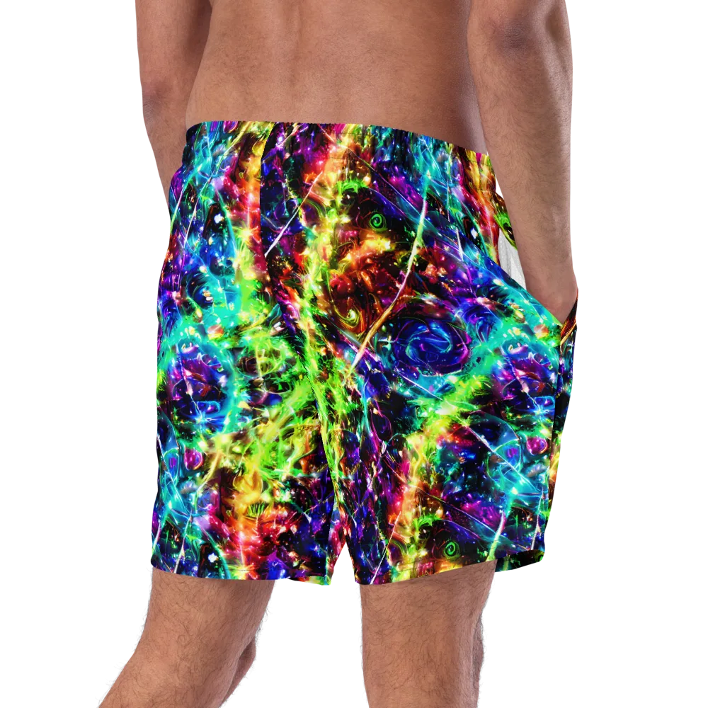 Electric Kaleidoscope on Swim Trunks — Right Back