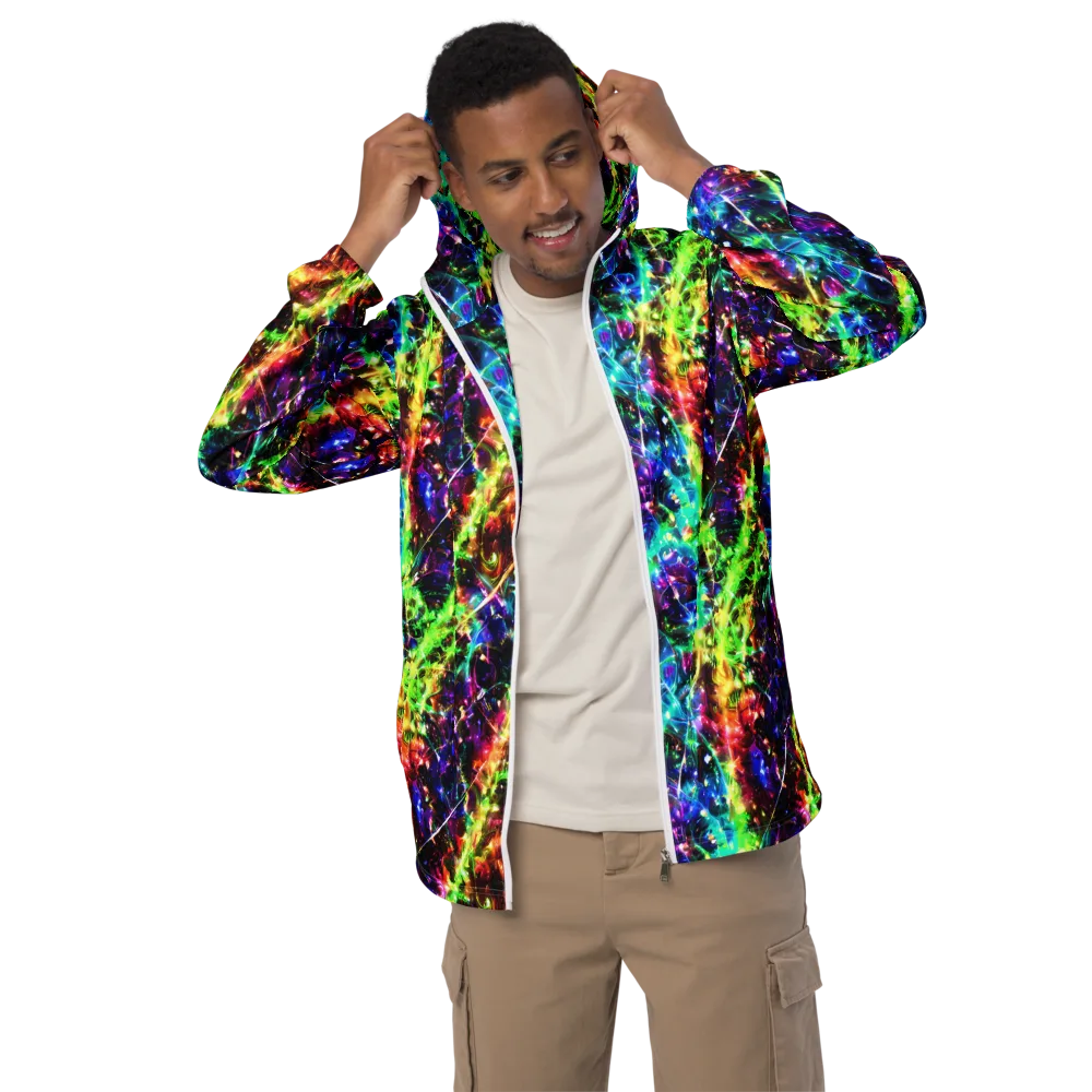 Electric Kaleidoscope on Men's Windbreaker — Front