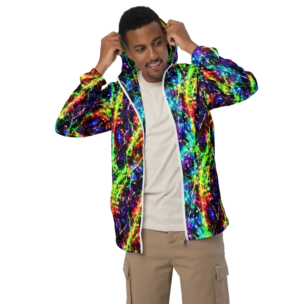 Electric Kaleidoscope on Men's Windbreaker — Front