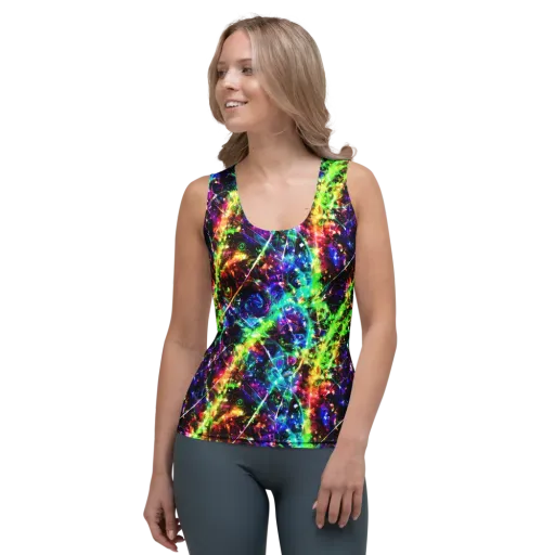 Electric Kaleidoscope on a Women's Tank Top