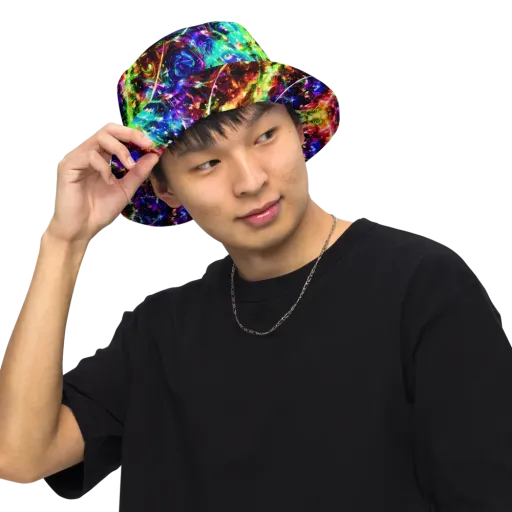Electric Kaleidoscope on a Reversible Bucket Hat