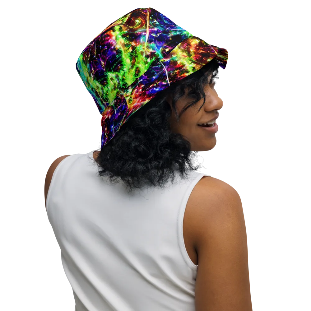 Electric Kaleidoscope on Reversible Bucket Hat — Right Outside