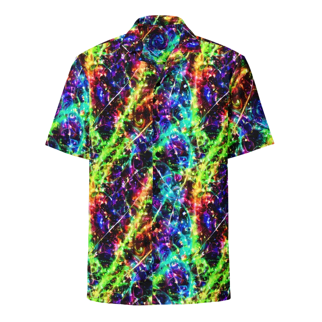 Electric Kaleidoscope on Button Shirt — Front
